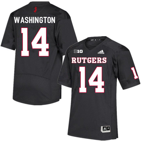 Youth #14 Isaiah Washington Rutgers Scarlet Knights College Football Jerseys Sale-Black - Click Image to Close